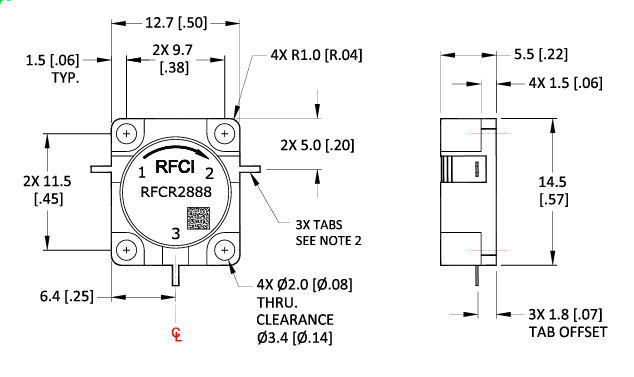RFCR2888嵌入式X波段同軸環形器RFCI RFCR2888嵌入式X波段同軸環形器RFCI